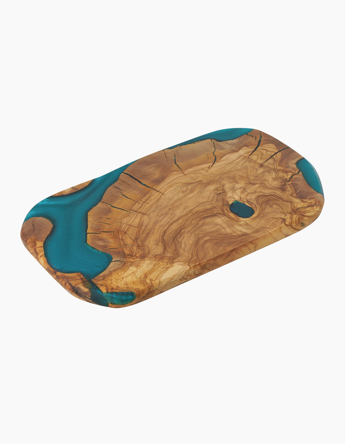 YAYA Olive Wood Board with Blue Resin