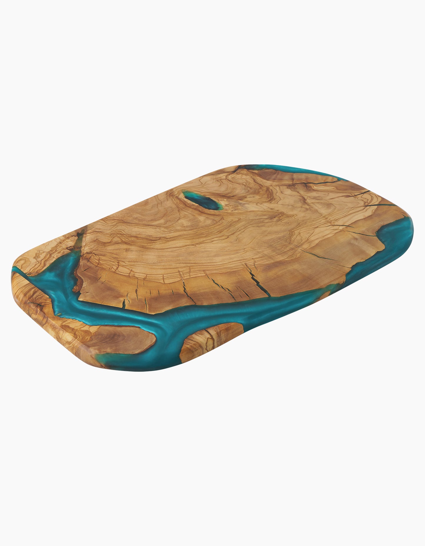 YAYA Olive Wood Board with Blue Resin