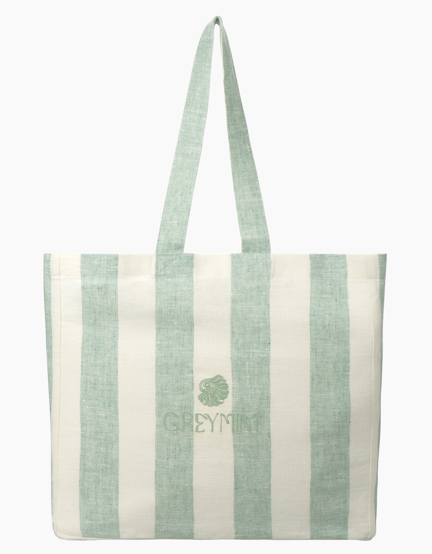 GREYMINT Green Striped Tote Bag