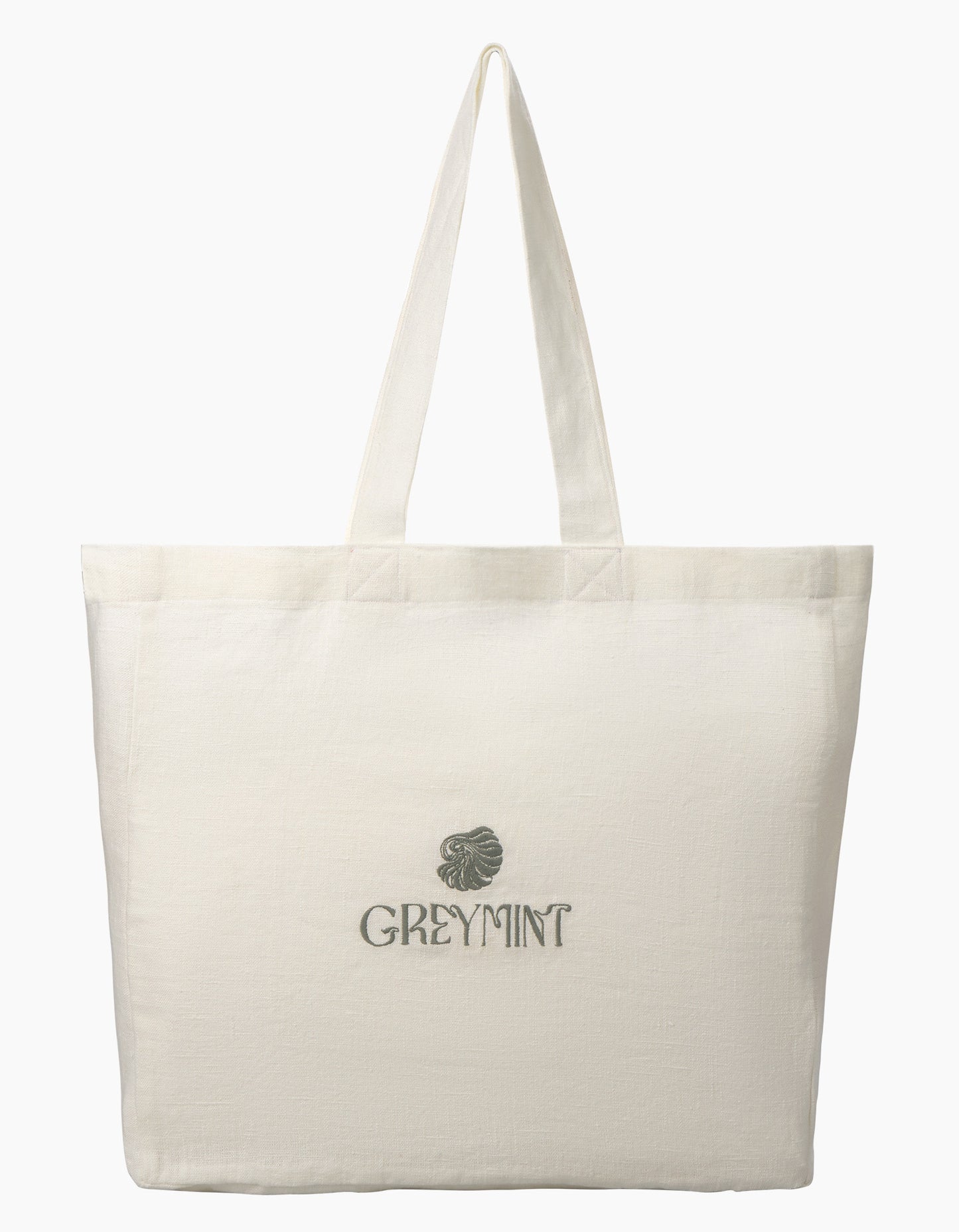 GREYMINT Beyaz Keten Tote Çanta