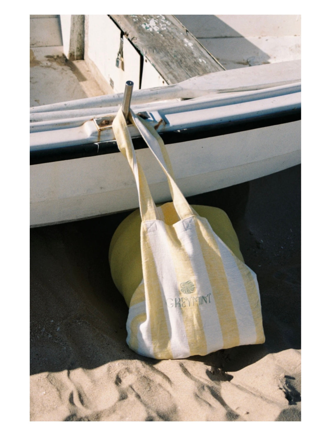 GREYMINT Yellow Striped Tote Bag