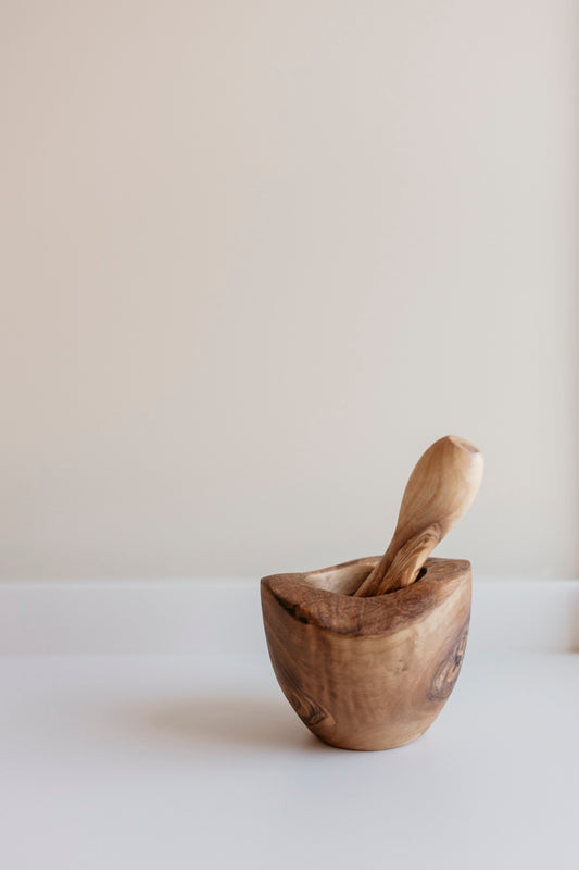 YAYA Olive Wood Pestle & Mortar