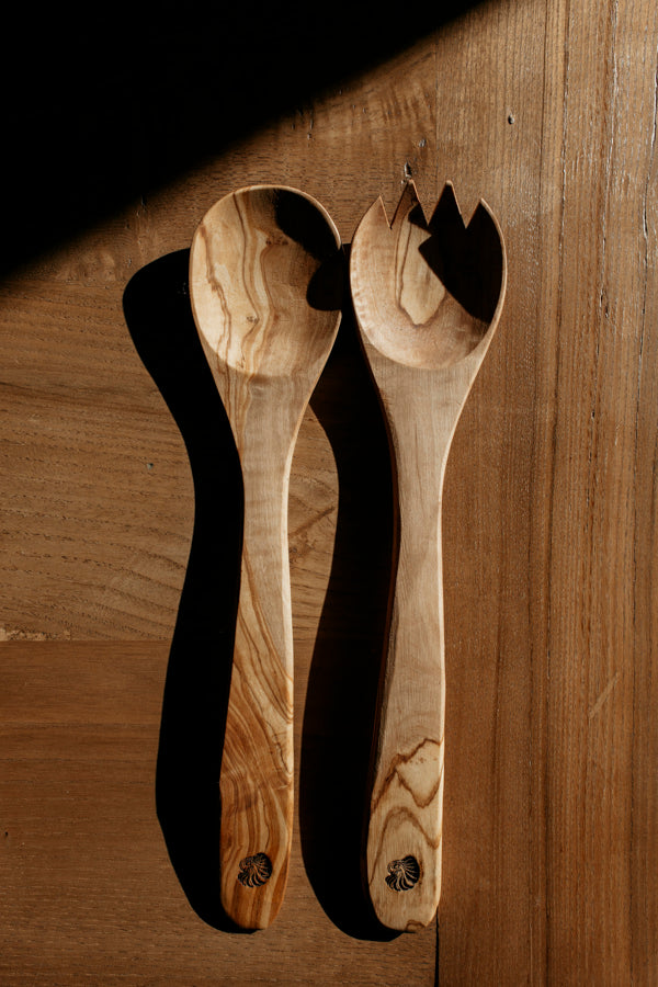 YAYA Olive Wood Salad Servers