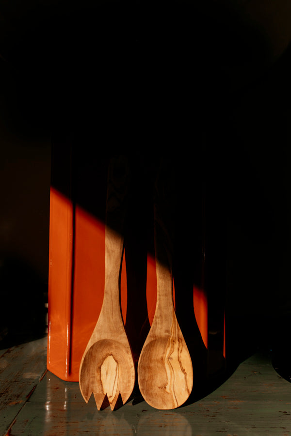 YAYA Olive Wood Salad Servers