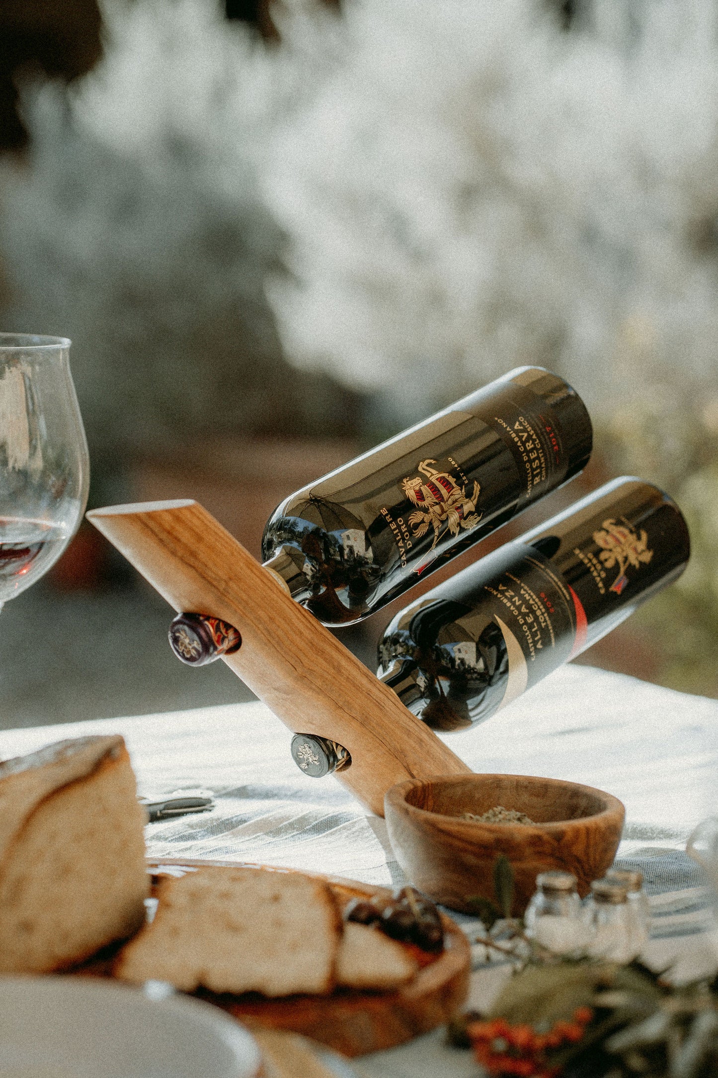 YAYA Olive Wood Wine Bottle Holder