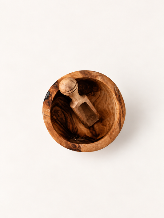 Olive Wood Bath Salt Bowl