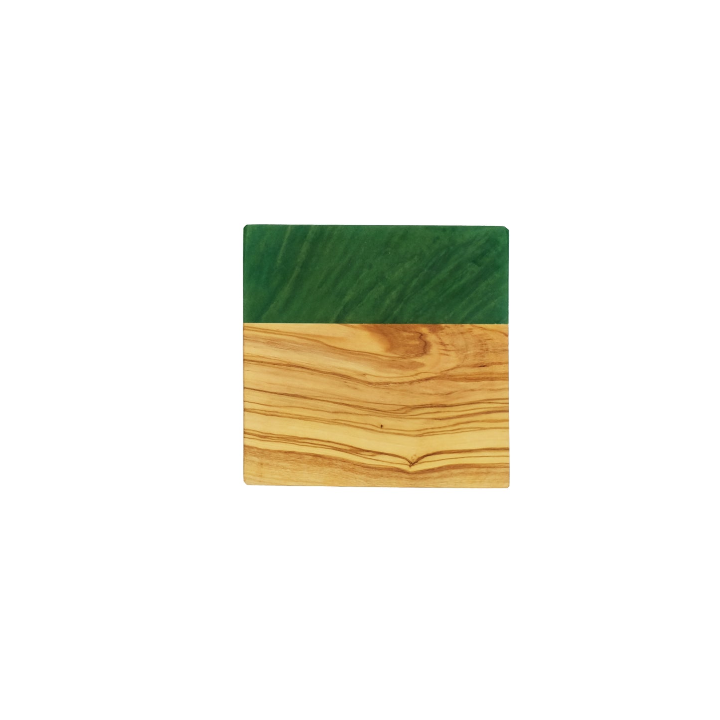 YAYA Olive Wood Coasters with Green Resin