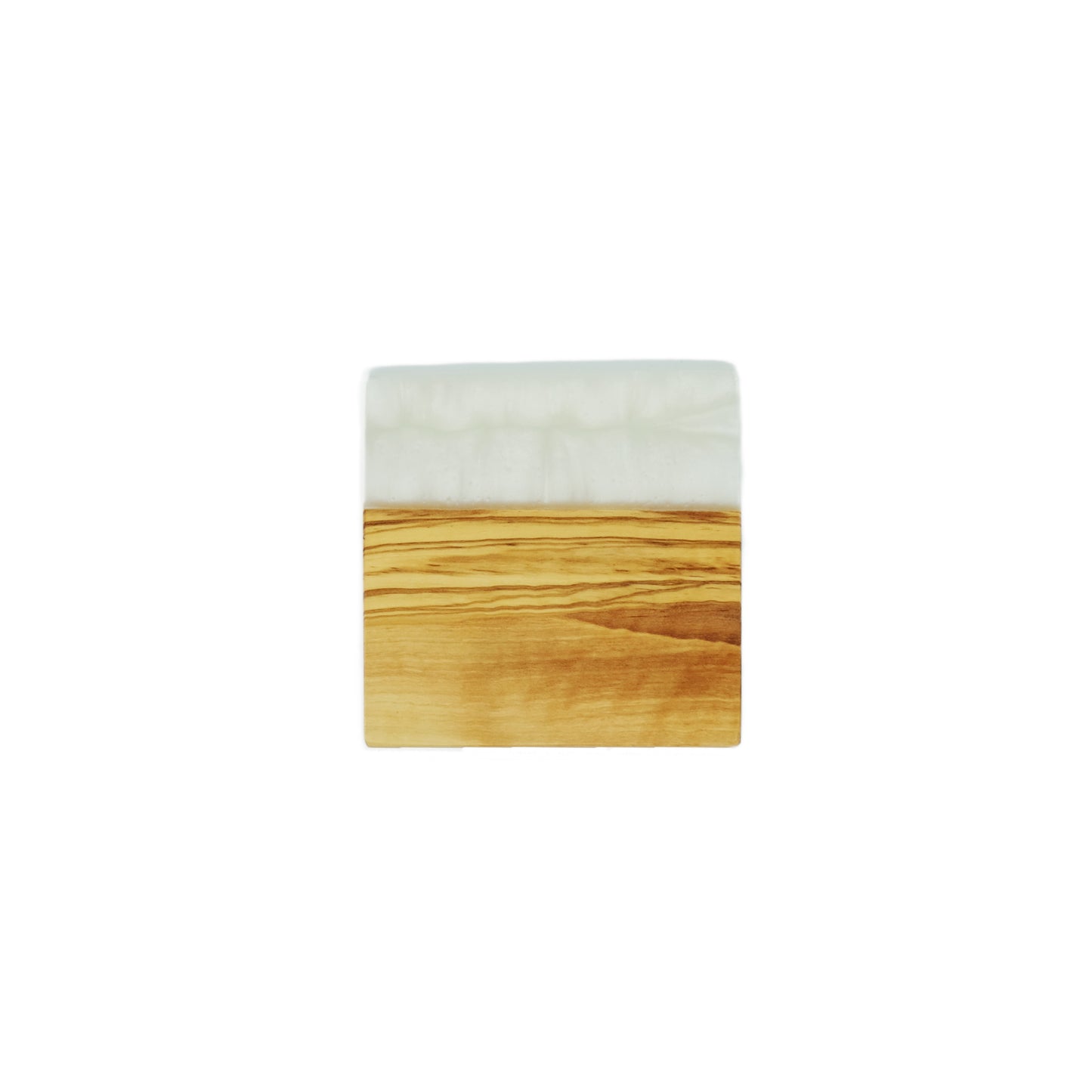 YAYA Olive Wood Coasters with White Resin