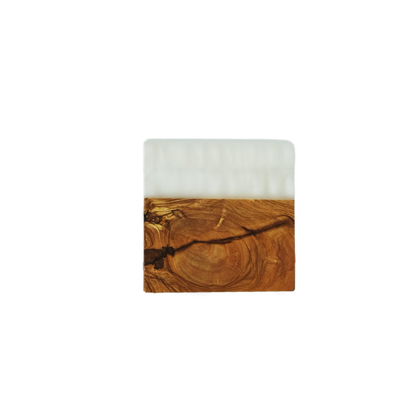 YAYA Olive Wood Coasters with White Resin