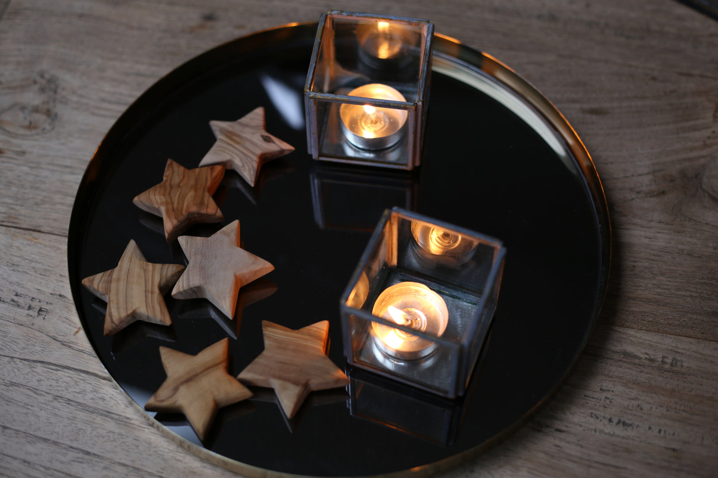 YAYA Olive Wood Star Napkin Holder
